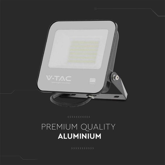 V-TAC PRO D-széria LED reflektor 50W hideg fehér 115 Lm/W, fekete ház - SKU 8845