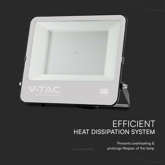 V-TAC PRO LED reflektor 200W természetes fehér, fekete házzal - SKU 23601