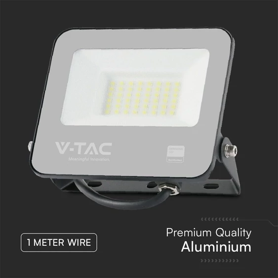 V-TAC PRO LED reflektor 30W meleg fehér, fekete házzal - SKU 23599