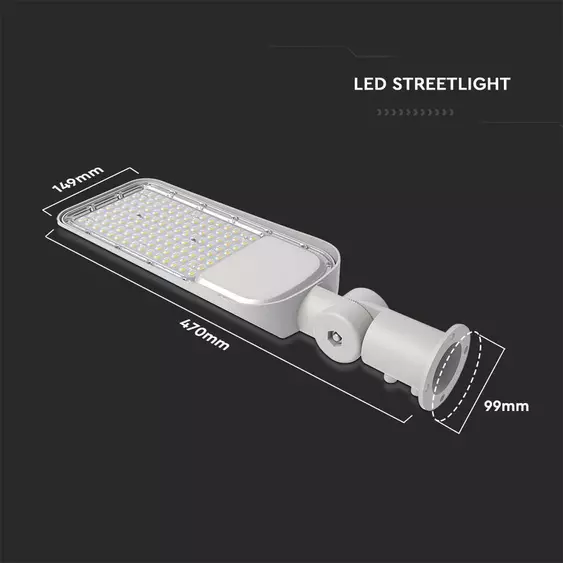 V-TAC PRO utcai LED lámpa, térvilágító lámpatest 100W természetes fehér, 115 Lm/W - SKU 2120426