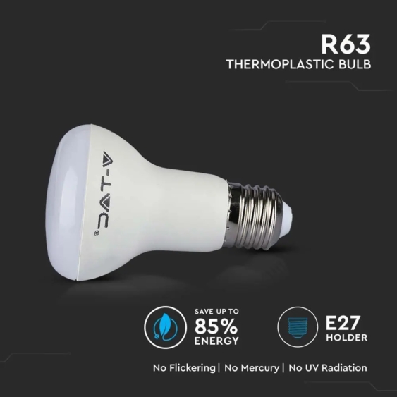 V-TAC R63 8.5W E27 meleg fehér LED égő - SKU 21141