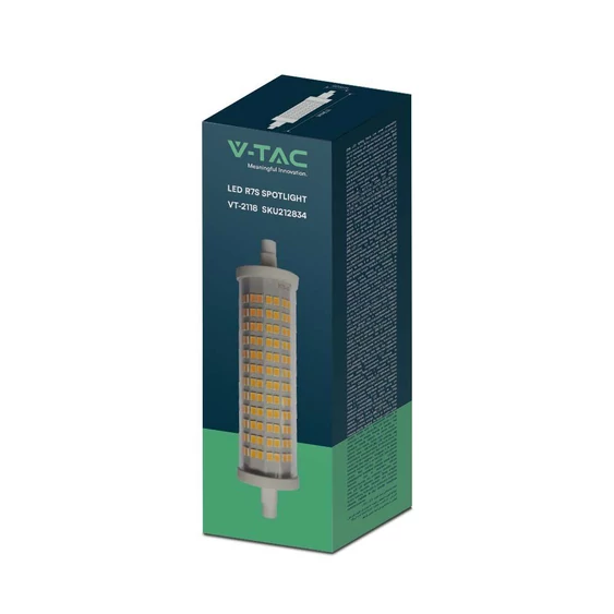 V-TAC R7S 16W 118mm kerámia LED izzó, természetes fehér, 125 Lm/W - SKU 212835