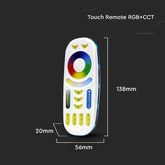 V-TAC RGB+CCT rádiófrekvenciás LED szalag érintőgombos távirányító - SKU 2922