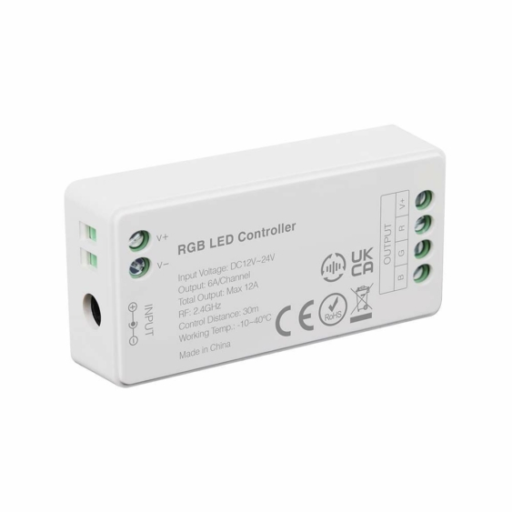 V-TAC RGB+W WiFi-s LED szalag vezérlő, 6A/csatorna, maximum 12A - SKU 2913