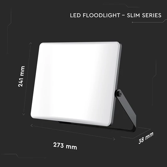 V-TAC RLE 100W LED reflektor, állítható színhőmérséklettel, fekete házzal, tejüveg búra - SKU 23767