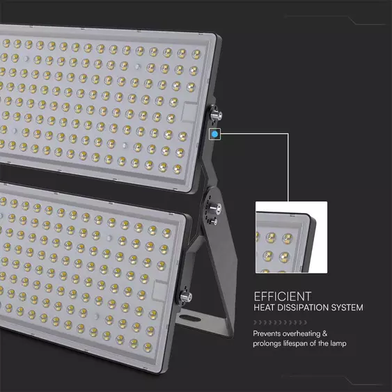 V-TAC SHP 500W LED reflektor, 135 Lm/W, 1 méter kábel, természetes fehér - SKU 23089