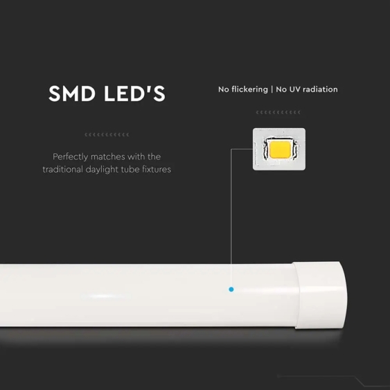 V-TAC Slim LED lámpa 120cm 30W természetes fehér 155lm/W, 60cm kábellel - SKU 20363