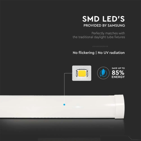 V-TAC Slim LED lámpa 120cm 40W hideg fehér 120 Lm/W - SKU 20352