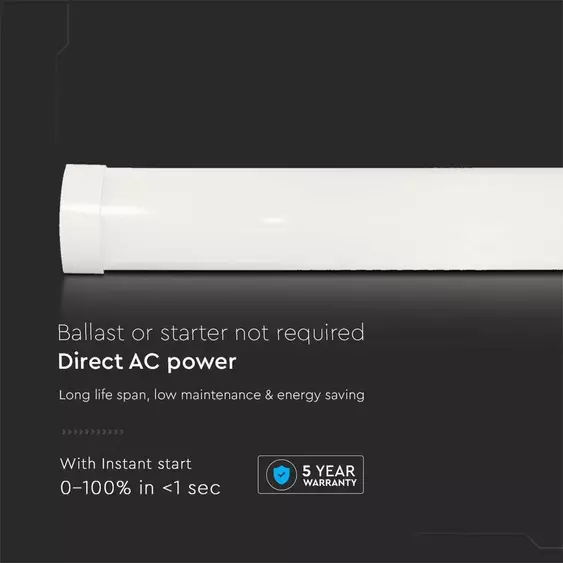 V-TAC Slim LED lámpa 120cm 40W természetes fehér 120 Lm/W - SKU 20351