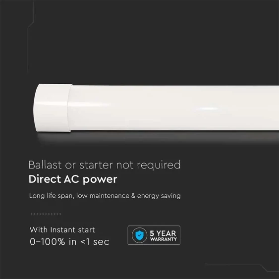 V-TAC Slim LED lámpa 150cm 38W meleg fehér 155lm/W, 75cm kábellel - SKU 20365