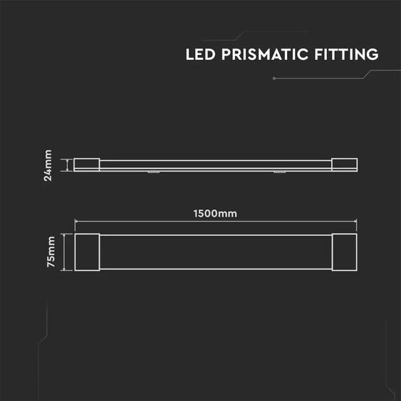 V-TAC Slim LED lámpa 150cm 38W természetes fehér 155lm/W, 75cm kábellel - SKU 20366