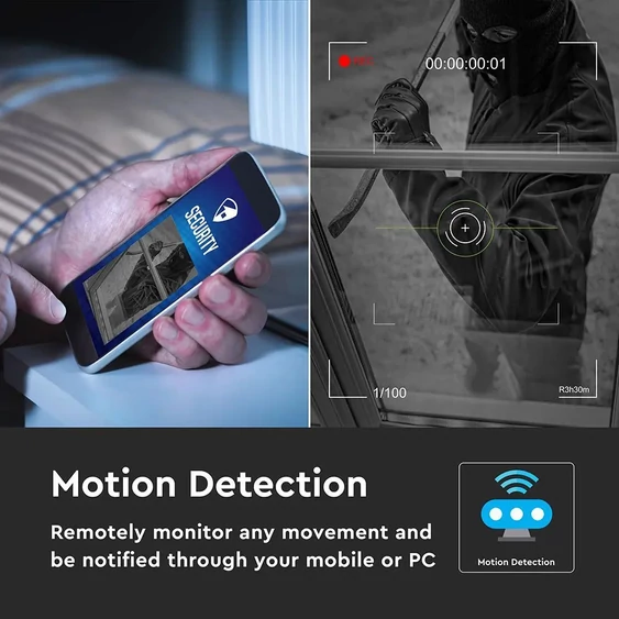 V-TAC Smart kültéri IP65 3MP biztonsági dóm kamera, mikrofonnal - SKU 8988