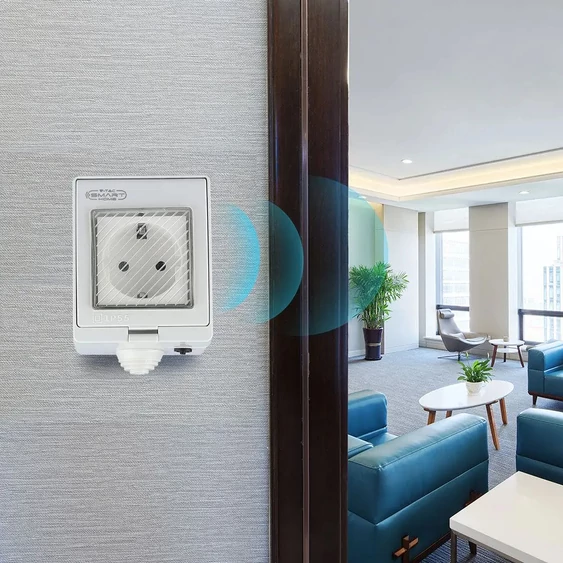 V-TAC Smart - okostelefonnal kapcsolható, WiFi-s, vízálló, fali aljzat - SKU 8414