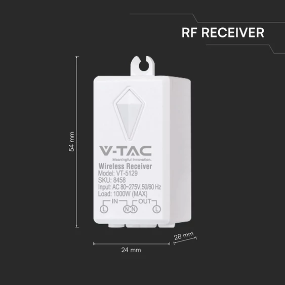 V-TAC Smart - vezérlő vezeték nélküli kapcsolóhoz - SKU 8458