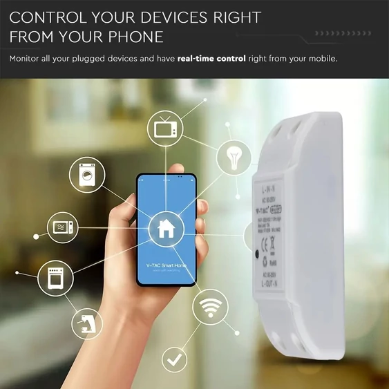 V-TAC Smart - WiFi-s online kapcsoló  - SKU 8422
