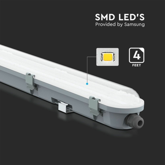 V-TAC sorolható LED lámpa 120cm 36W IP65 természetes fehér, fehér fedlap, 120 Lm/W - SKU 2120207