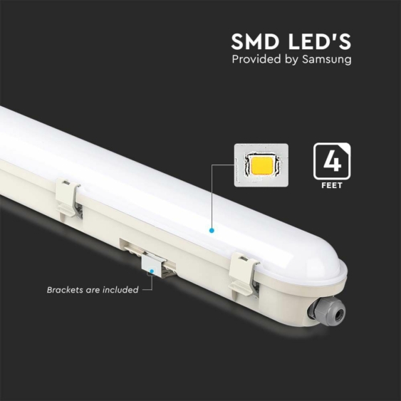 V-TAC sorolható LED lámpa 120cm 60W IP65 hideg fehér, 120 Lm/W - SKU 20474