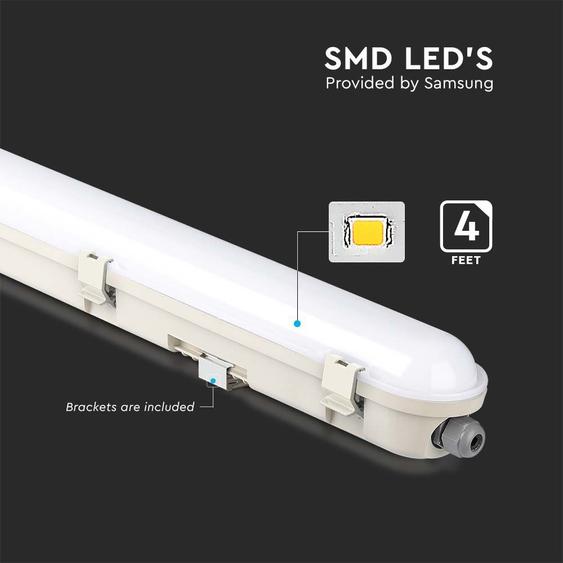 V-TAC sorolható LED lámpa 120cm 60W IP65 természetes fehér, 120 Lm/W - SKU 20473