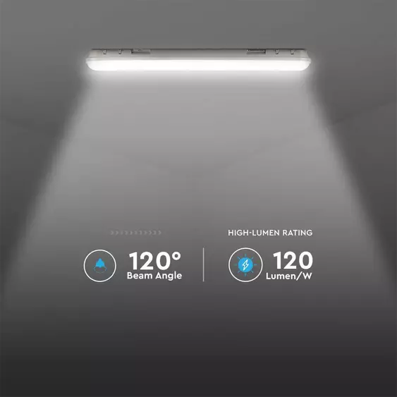 V-TAC sorolható LED lámpa 120cm 60W IP65 természetes fehér, 120 Lm/W - SKU 20473