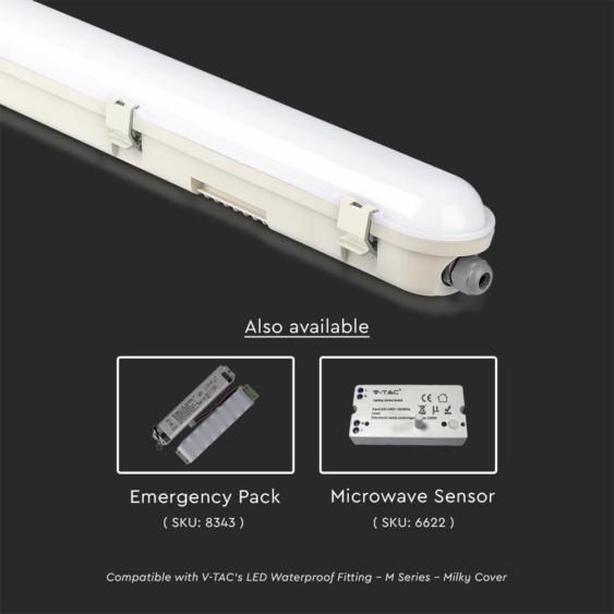 V-TAC sorolható LED lámpa 120cm 60W IP65 természetes fehér, 120 Lm/W - SKU 20473