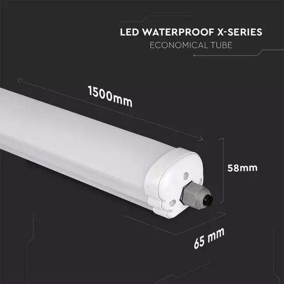 V-TAC sorolható LED lámpa 150cm 32W IP65 természetes fehér, 160 Lm/W (X-széria) - SKU 216483