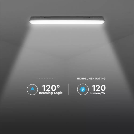V-TAC sorolható LED lámpa 150cm 48W IP65 hideg fehér, átlátszó fedlappal - SKU 20200