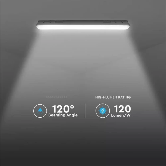 V-TAC sorolható LED lámpa 150cm 48W IP65 természetes fehér, átlátszó fedlappal - SKU 20201