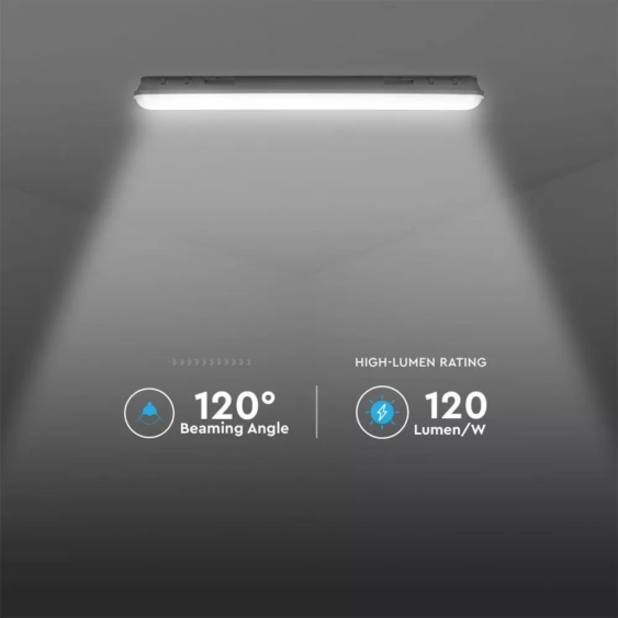 V-TAC sorolható LED lámpa 60cm 18W IP65 hideg fehér, fehér fedlappal - SKU 20210