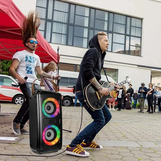 V-TAC Soundor 20W Bluetooth hordozható hangszóró LED világítással, 2x3 inch - SKU 6664
