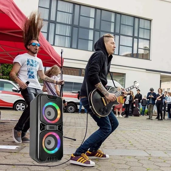 V-TAC Soundor 20W Bluetooth hordozható hangszóró LED világítással, 2x4 inch - SKU 6663