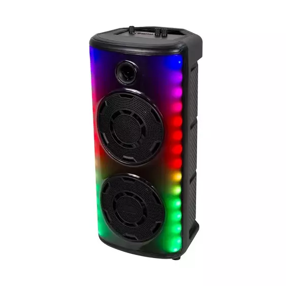 V-TAC Soundor 30W Bluetooth hordozható hangszóró LED világítással, 2x8 inch, mikrofonnal - SKU 7677