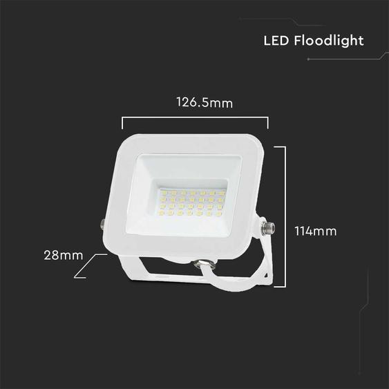 V-TAC SP-széria LED reflektor 20W hideg fehér, fehér ház - SKU 10019