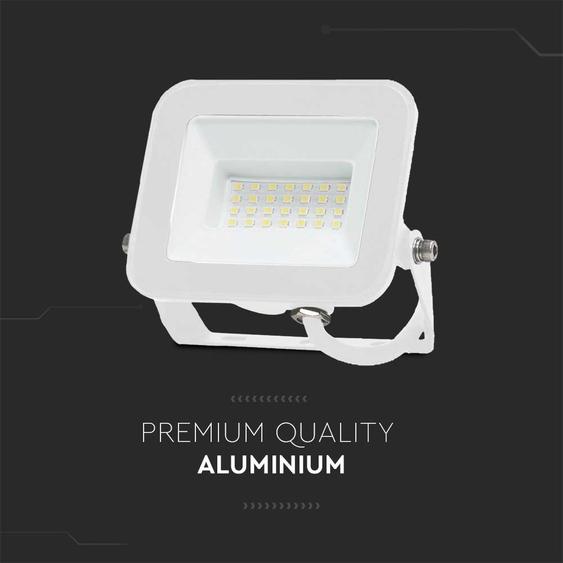 V-TAC SP-széria LED reflektor 20W természetes fehér, fehér ház - SKU 10018