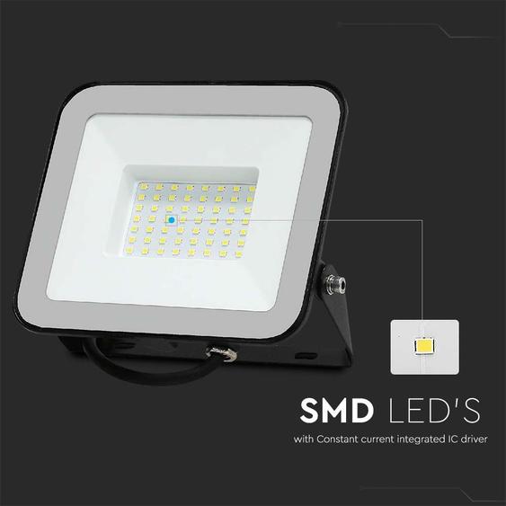 V-TAC SP-széria LED reflektor 50W hideg fehér, fekete ház - SKU 10026