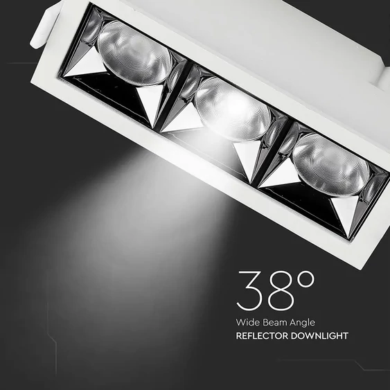 V-TAC süllyeszthető 38° mélysugárzó LED lámpa 12W természetes fehér - SKU 989