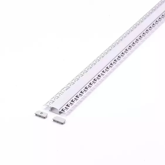 V-TAC alumínium LED szalag, széles gipszkarton profil fehér fedlappal 2m  - SKU 3359