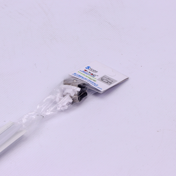 V-TAC süllyeszthető fehér, alumínium LED szalag profil, fehér fedlappal 2m - SKU 3368