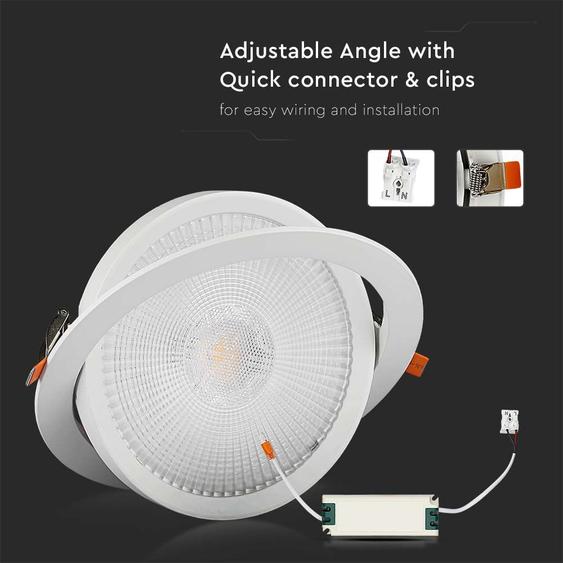 V-TAC süllyeszthető LED SMD mélysugárzó lámpa 10W természetes fehér, 105 Lm/W - SKU 21840