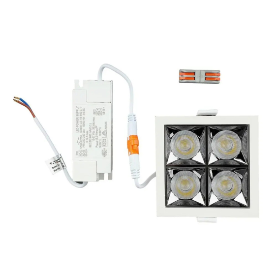 V-TAC süllyeszthető LED SMD mélysugárzó lámpa UGR&lt;19 CRI&gt;90 16W 12° hideg fehér - SKU 976