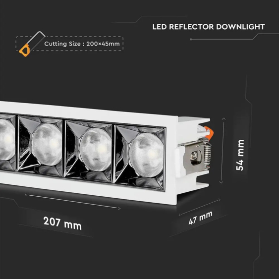 V-TAC süllyeszthető LED SMD mélysugárzó lámpa UGR&lt;19 CRI&gt;90 20W 12° hideg fehér - SKU 979