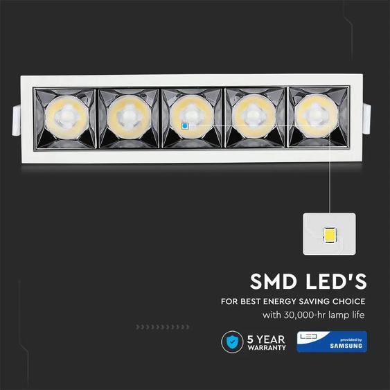 V-TAC süllyeszthető LED SMD mélysugárzó lámpa UGR&lt;19 CRI&gt;90 20W 12° meleg fehér - SKU 981