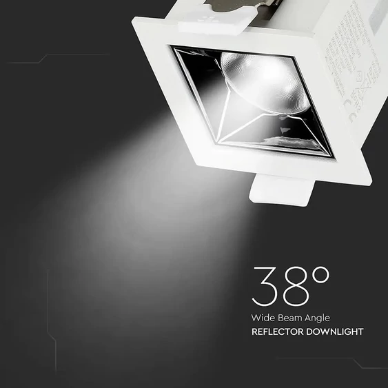 V-TAC süllyeszthető LED SMD mélysugárzó lámpa UGR<19 CRI>90 4W 38° meleg fehér - SKU 987