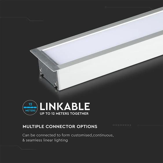 V-TAC süllyeszthető lineáris LED lámpa 121cm 40W hideg fehér - SKU 603