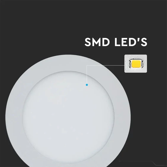 V-TAC süllyeszthető mennyezeti kerek LED panel 12W természetes fehér - SKU 4858