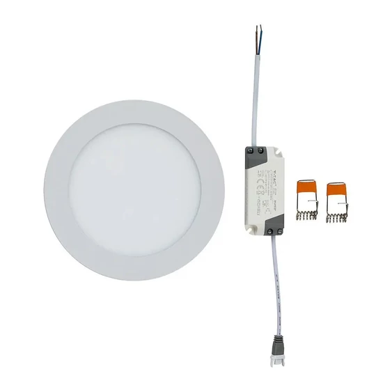V-TAC süllyeszthető mennyezeti kerek LED panel 12W természetes fehér - SKU 4858