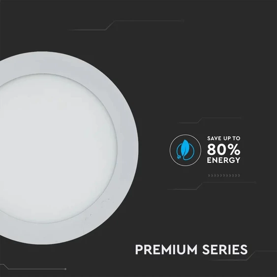 V-TAC süllyeszthető mennyezeti kerek LED panel 18W hideg fehér - SKU 4862