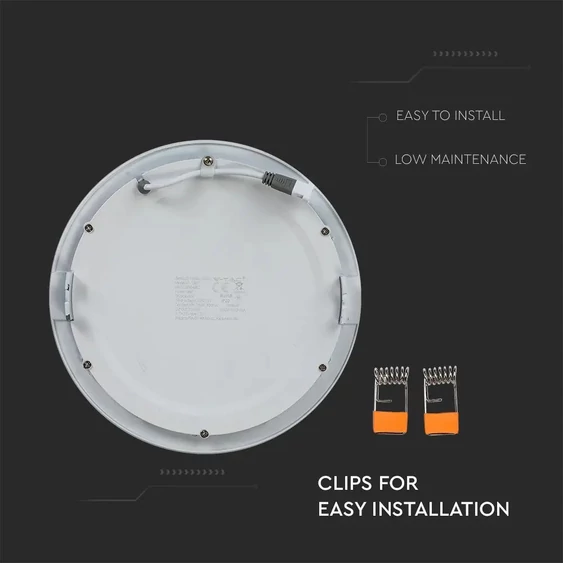 V-TAC süllyeszthető mennyezeti kerek LED panel 18W természetes fehér - SKU 4861