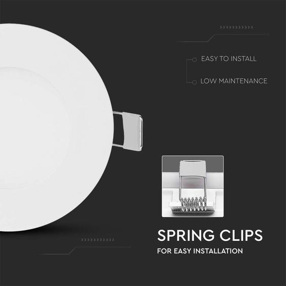 V-TAC süllyeszthető mennyezeti kerek LED panel 3W hideg fehér - SKU 216294