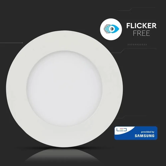 V-TAC süllyeszthető mennyezeti kerek LED panel 6W természetes fehér - SKU 707