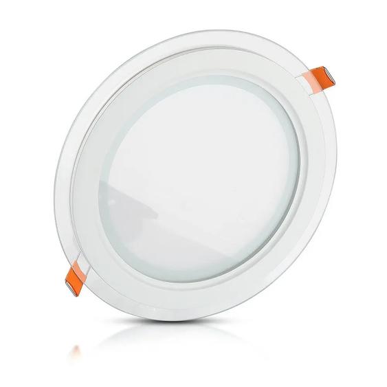V-TAC süllyeszthető mennyezeti kerek üveg LED panel 12W természetes fehér - SKU 6279